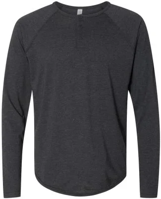 Next Level 6072 Tri-Blend Long Sleeve Henley in Vintage black