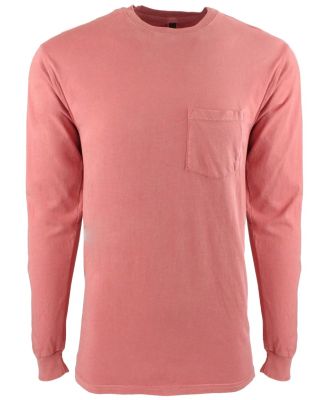 Next Level 7451 Inspired Dye Long Sleeve Pocket Cr in Guava