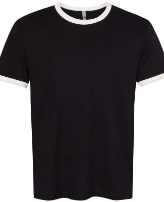 Next Level 3604 Unisex Fine Jersey Ringer Tee in Black/ natural
