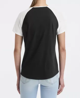 49 6770VL Ladies' Tri-Blend Raglan T-Shirt in Black/ white