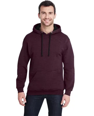 50 SF77R Sofspun® Microstripe Hooded Pullover Swe Maroon Stripe