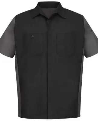382 SY20 Red Kap Short Sleeve Ripstop Crew Shirt Black/Charcoal