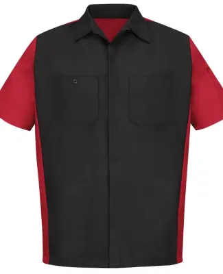 382 SY20 Red Kap Short Sleeve Ripstop Crew Shirt Black/Red