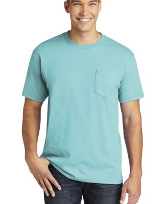 Gildan H300 Hammer Short Sleeve T-Shirt with a Poc in Lagoon blue