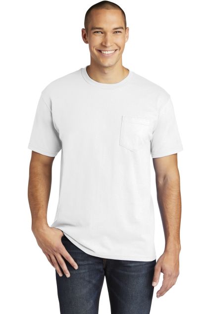 Gildan H300 Hammer Short Sleeve T-Shirt with a Poc in White
