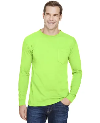301 3055 Union-Made Long Sleeve T-Shirt with a Poc in Lime green
