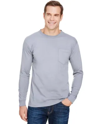 301 3055 Union-Made Long Sleeve T-Shirt with a Poc in Dark ash