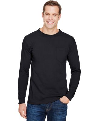 301 3055 Union-Made Long Sleeve T-Shirt with a Poc in Black