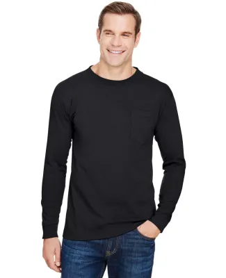 301 3055 Union-Made Long Sleeve T-Shirt with a Poc in Black