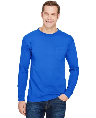 301 3055 Union-Made Long Sleeve T-Shirt with a Poc in Royal blue