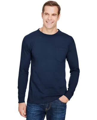 301 3055 Union-Made Long Sleeve T-Shirt with a Poc in Navy