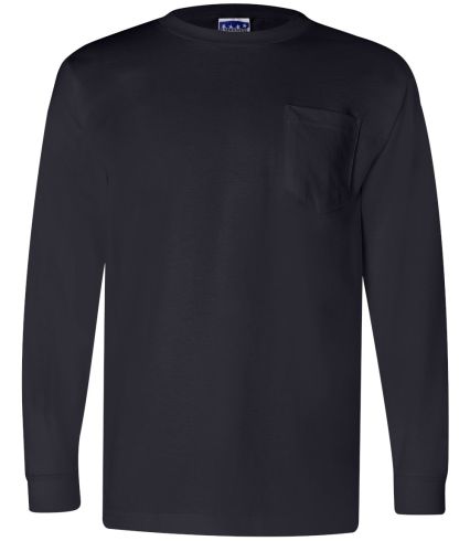 301 3055 Union-Made Long Sleeve T-Shirt with a Poc in Navy