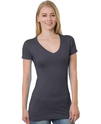 301 3407 Women's V-Neck Tee in Heather charcoal