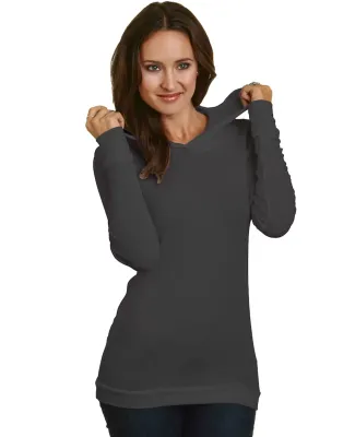Bayside Apparel 3425 Women's Soft Thermal Hoodie Charcoal