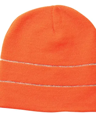 301 3715 USA Made Safety Knit Beanie with 3M Refle Safety Orange/ Reflective
