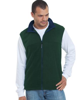 301 1120 Full Zip Fleece Vest in Forest green