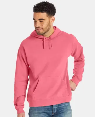 Comfort Wash GDH450 Garment Dyed Unisex Hooded Pul in Coral craze