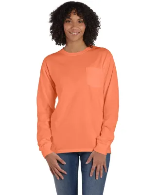 Comfort Wash GDH250 Garment Dyed Long Sleeve T-Shi in Horizon orange