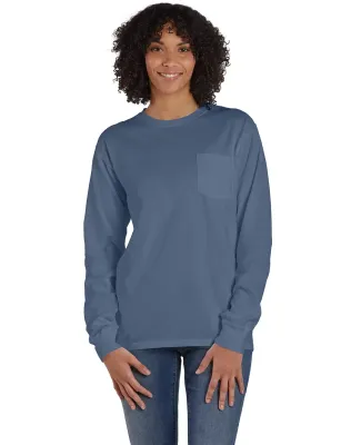 Comfort Wash GDH250 Garment Dyed Long Sleeve T-Shi in Saltwater