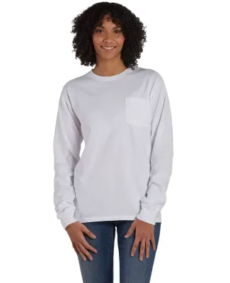 Comfort Wash GDH250 Garment Dyed Long Sleeve T-Shi in White