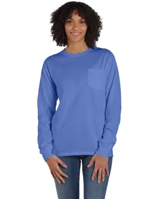 Comfort Wash GDH250 Garment Dyed Long Sleeve T-Shi in Deep forte blue