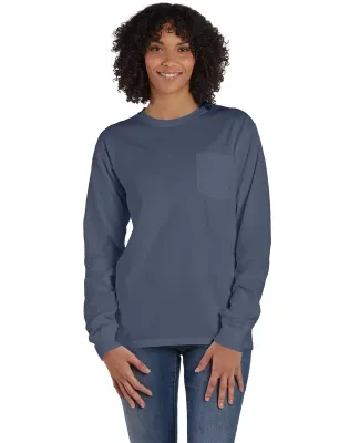 Comfort Wash GDH250 Garment Dyed Long Sleeve T-Shi in Anchor slate