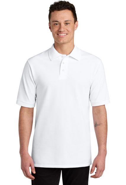 Jerzees 443M Easy Care Double Mesh Ringspun Pique  in White