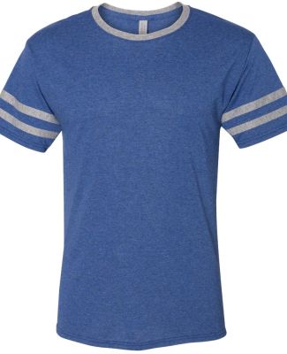 Jerzees 602MR Triblend Ringer Varsity T-Shirt in True blue heather/ oxford