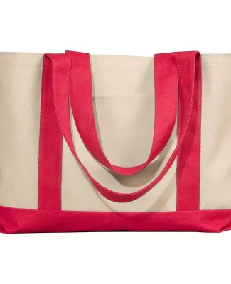 Liberty Bags 8869 11 Ounce Cotton Canvas Tote in Natural/ red
