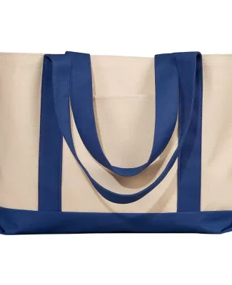 Liberty Bags 8869 11 Ounce Cotton Canvas Tote in Natural/ navy