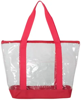 Liberty Bags 7009 Clear Boat Tote RED