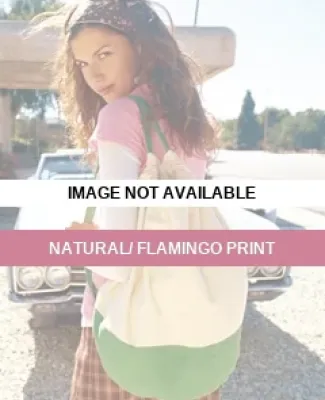 HYP HY800 14 oz. Canvas Beach Duffel Natural/ Flamingo Print