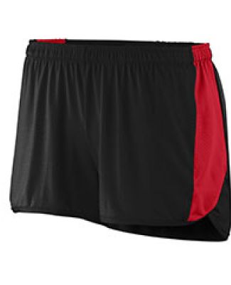 Augusta Sportswear 337 Women's Sprint Short in Black/ red