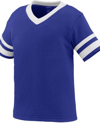 Augusta Sportswear 362 Toddler Sleeve Stripe Jerse in Purple/ white