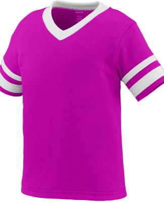 Augusta Sportswear 362 Toddler Sleeve Stripe Jerse in Power pink/ white