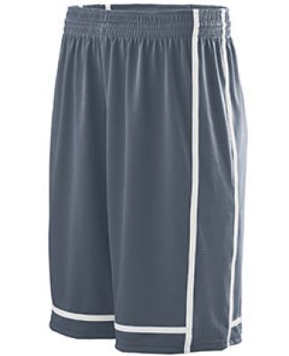 Augusta Sportswear 1185 Winning Streak Short in Graphite/ white