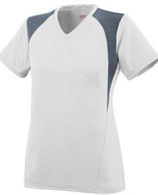 Augusta Sportswear 1296 Girls' Mystic Jersey in White/ graphite/ white