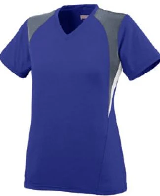 Augusta Sportswear 1296 Girls' Mystic Jersey in Purple/ graphite/ white