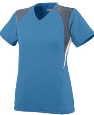 Augusta Sportswear 1296 Girls' Mystic Jersey in Columbia blue/ graphite/ white