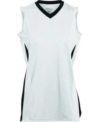 Augusta Sportswear 1355 Women's Tornado Jersey in White/ black/ white