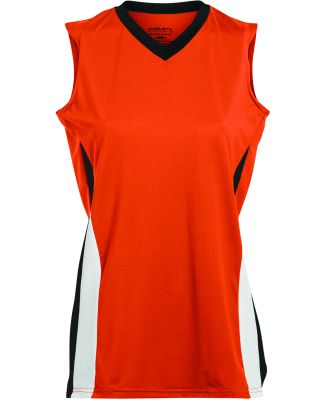 Augusta Sportswear 1355 Women's Tornado Jersey in Orange/ black/ white