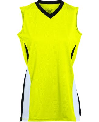 Augusta Sportswear 1355 Women's Tornado Jersey in Power yellow/ black/ white