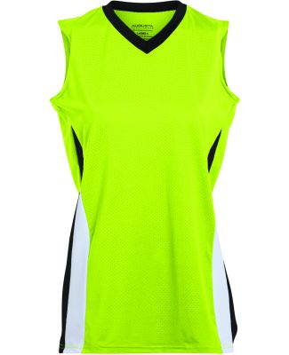 Augusta Sportswear 1355 Women's Tornado Jersey in Lime/ black/ white