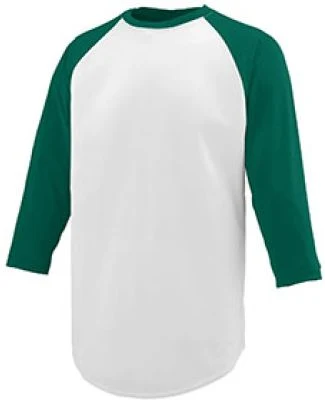 Augusta Sportswear 1506 Youth Nova Jersey in White/ dark green