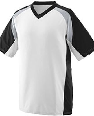 Augusta Sportswear 1535 Nitro Jersey in White/ black/ silver grey