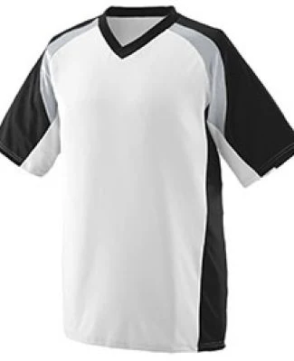 Augusta Sportswear 1536 Youth Nitro Jersey in White/ black/ silver grey