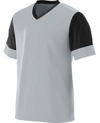 Augusta Sportswear 1601 Youth Lightning Jersey in Silver/ black