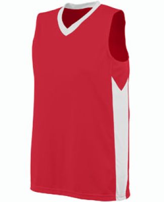Augusta Sportswear 1714 Women's Block Out Jersey in Red/ white