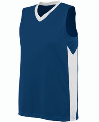 Augusta Sportswear 1714 Women's Block Out Jersey in Navy/ white