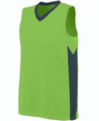 Augusta Sportswear 1714 Women's Block Out Jersey in Lime/ slate